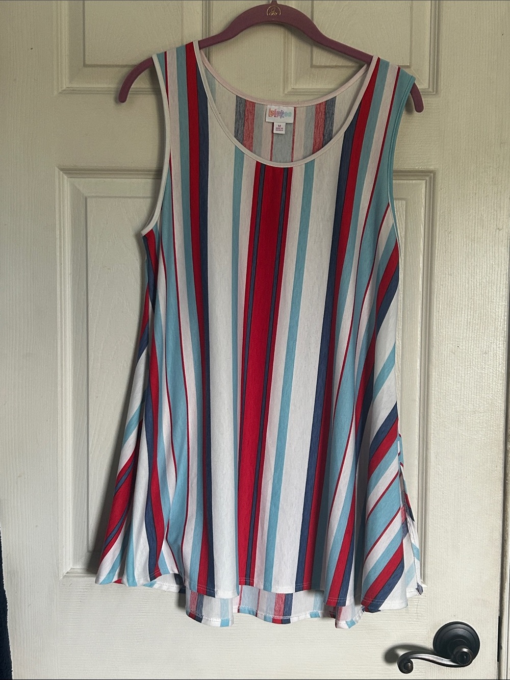 Lularoe Americana stripe color way swing tank top size medium